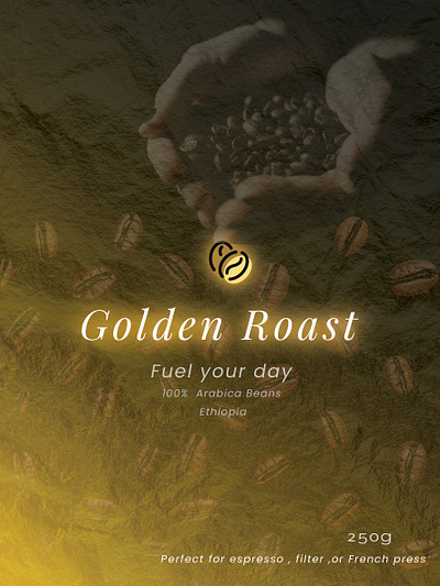 A Taste of Elegance: Golden Roast Packaging adobe photoshop branding campaign design creative branding design digital design graphic design illustration layout design ui