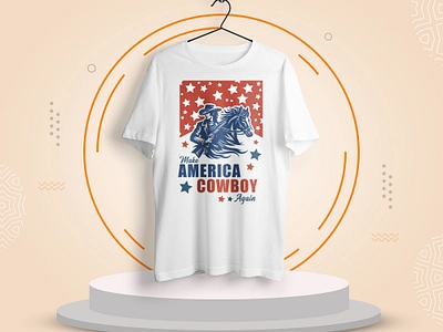 American cowboy t shirt design vector 194 apparel clothing design graphic illustration tee typography ui