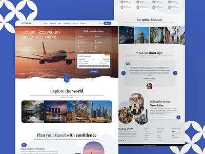 Flightly Booking Landing Page booking booking landing page flight flight booking flight booking landing page landing page modern colors modern design modern theme new thisuix trending design web landing page website landing page