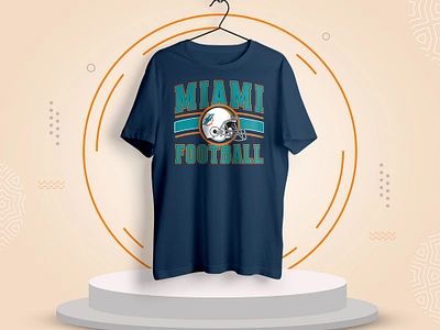 Miami Football T Shirt Design Vector 196 apparel clothing design graphic illustration tee typography