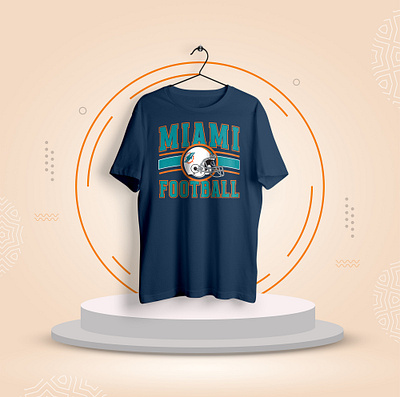 Miami Football T Shirt Design Vector 196 apparel clothing design graphic illustration tee typography