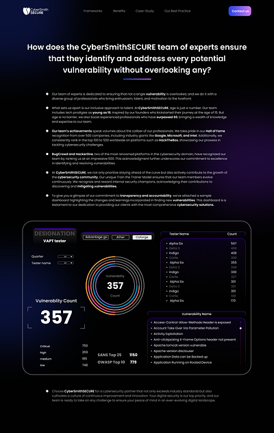 Cybersecurity Minimal Web Ui design.