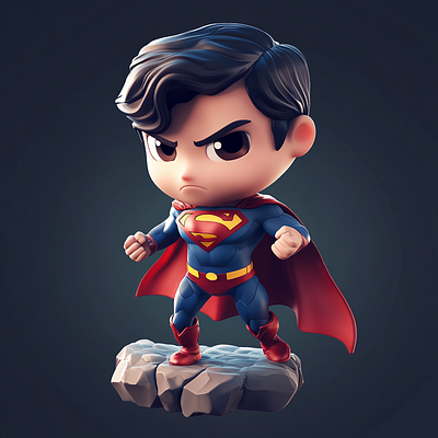 Superman 3D Model: Inspired by David Corenswet 3d 3d animation 3d art 3d character design 3d modeling blender chibi style chibi superman david corenswet digital sculpting illustration modelling rendering superhero art superman superman movie vector vfx zbrush