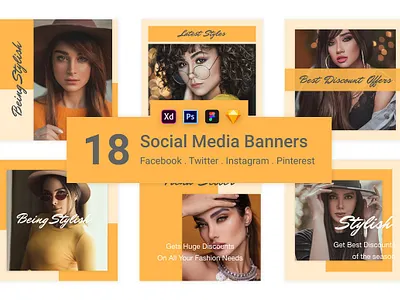 18 Social Media Banners Kit (Vol. 3) 18 social media banners kit advertisement template banner template banners kit commence template creative template facebook template instagram template network template networking template pinterest template promotion template share social media banners social media banners kit social media template template twitter template