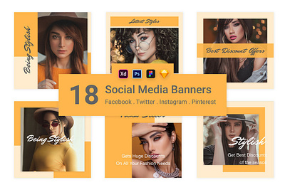 18 Social Media Banners Kit (Vol. 3) 18 social media banners kit advertisement template banner template banners kit commence template creative template facebook template instagram template network template networking template pinterest template promotion template share social media banners social media banners kit social media template template twitter template