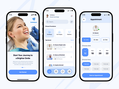 Dental mobile App Design app ui appointment app best mobile app design booking dental dentist doctor doctor app doctor appointment figma design management medial records mobile mobile app mobile app design saas dental saas design schedule app ui