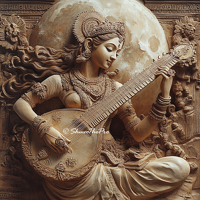 Goddess Saraswati animation branding goddess goddess saraswati hindu logo saraswati