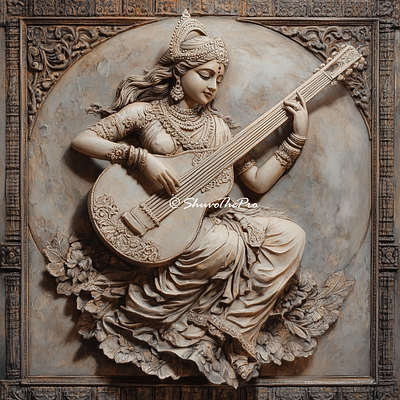 Goddess Saraswati 3d 3d visualization animation goddess goddess saraswati hindu saraswati