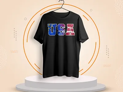 USA Glitter T Shirt Design Vector 200 apparel clothing design graphic illustration tee typography
