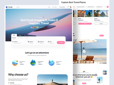 Travel Agent Landing Page Design UI agency app flight flight booking tour tourism travel agency website travel agent travel ui trip ui ux web web design website website design