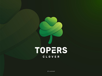 TOPERS Creative Clover Logo Design branding clover colorful geometric gradient graphic design green growth icon iconic identity illustration logo design lucky mark modern logo software symbol top ui ux