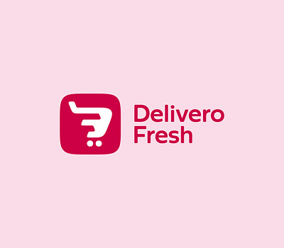 Delivero Fresh brand identity branding cart logo clean d logo delivery logo ecommerce logo simple