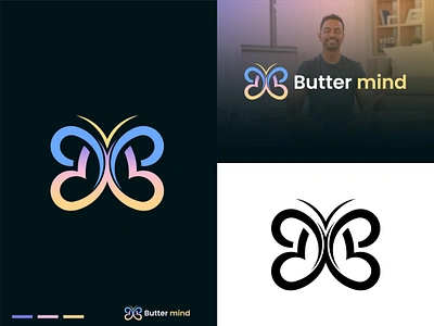 Butter mind "Modern Logo design business butter fly butterfly logo company creative logo design design fly fresh mind illustration logo logo branding logo design logo idea logo mark logo type modern logo design neturel yoga yoga company