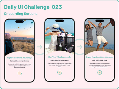 Challenge #023 - Onboarding Screens | Daily UI apponboarding cleandesign creativeprocess dailyui designchallenge interactiveui intuitivedesign minimaldesign mobileappdesign mobileinterface modernui onboardingui travelapp traveldesign uichallenge uidesign uiinspiration userexperience uxdesign uxjourney