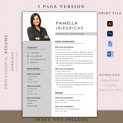 one page resume template cv resume word resume