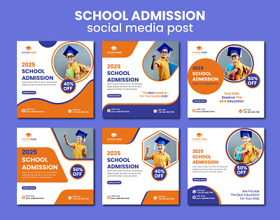 school admission social media post banner template social media post branding