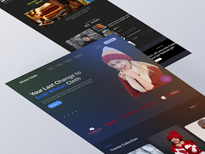Winter Cloth Ecommerce landing page admin panel analytics clean crm dashboard dashboard design landing page ui website