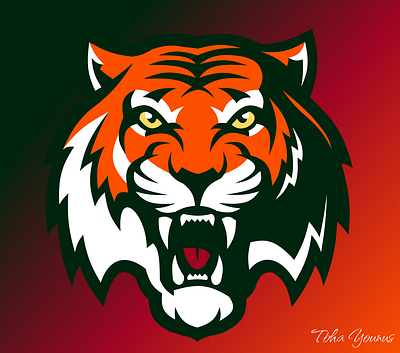 Fierce Bengal Tiger Illustration app design graphic design illustration logo typography ui ux vector