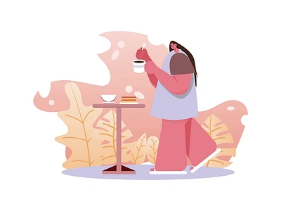 Morning Routine 2D Animation 2d animation atmosphere breakfast coffee cozy daily life flat habits illustration lifestyle morning motion nude colors routine sandwich serene tranquil warm colors woman