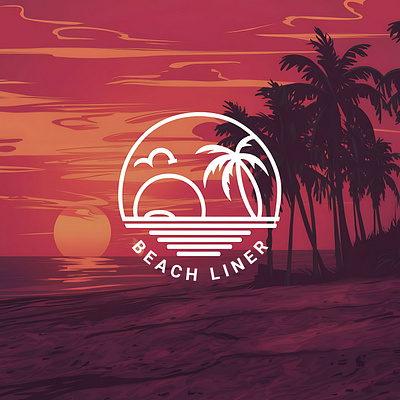 Beach Liner beachlife beachready beachresort beach🌊 booking branding custom t shirt graphic design illustration logo miamibeach seabeach trivago vector