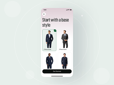 Select base style app customization app customize design mobile mobile app design selection suit ui ui ux design