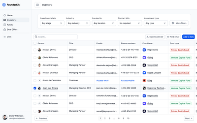 Investors - FounderKit application investor web app