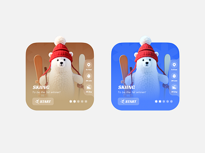 Daily Practice 02-Go skiing！ icon illustrations medal ui