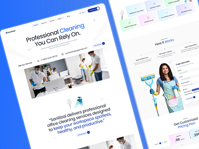 Sanitizai - Cleaning Service Website businesswebsite cleandesign figma landingpage productdesign professionaldesign responsivedesign serviceagency servicewebsite templatedesign ui uikit uiux uxdesign webdesign webdevelopment webflow webflowtemplate website templates webtemplate