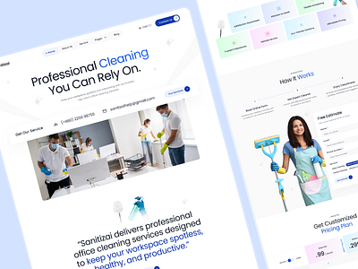 Sanitizai - Cleaning Service Website businesswebsite cleandesign figma landingpage productdesign professionaldesign responsivedesign serviceagency servicewebsite templatedesign ui uikit uiux uxdesign webdesign webdevelopment webflow webflowtemplate website templates webtemplate