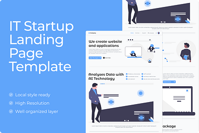 IT Startup Landing Page Design landing page