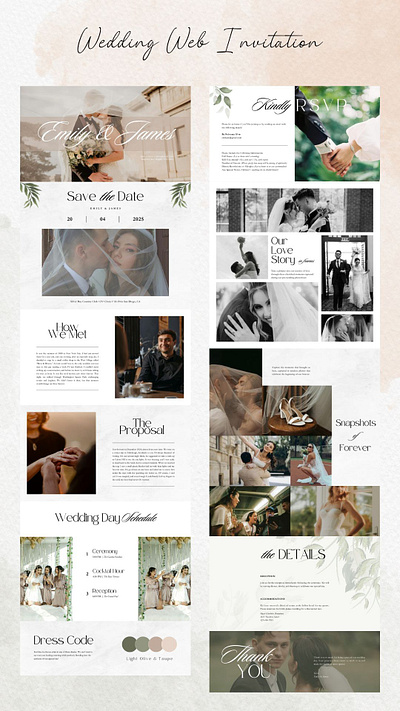 Wedding Website Invitation Template invitation design invitation template minimal web design template design web design wedding invitation wedding website