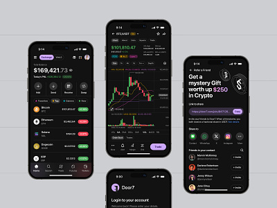 Door7 Crypto Exchange Mobile App app bitcoin blockchain branding chart coin crypto crypto illustration design dribbble figma illustration logo minimalist nazmi javier productdesign shot ui uiux web3