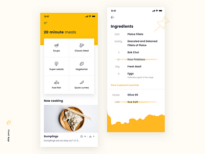 ui design templates Food App app