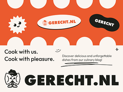 Gerecht 🍝 blog brand identity branding cook food logo logo design mascot pasta receipe red tiny visual identity