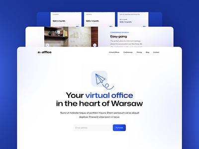 Virtual Office Venture Landing Page animation branding clean design interaction design landing page lottie motion design motion graphics ui web design