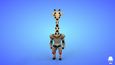 Giraffe Knight Voxel Character - 3D Lowpoly Fantasy Creature 3d 3d character 3d model aniamls animal character fantasy game art game asset giraffe knight lowpoly magicavoxel unity3d unrealengine voxedit voxel art warrior