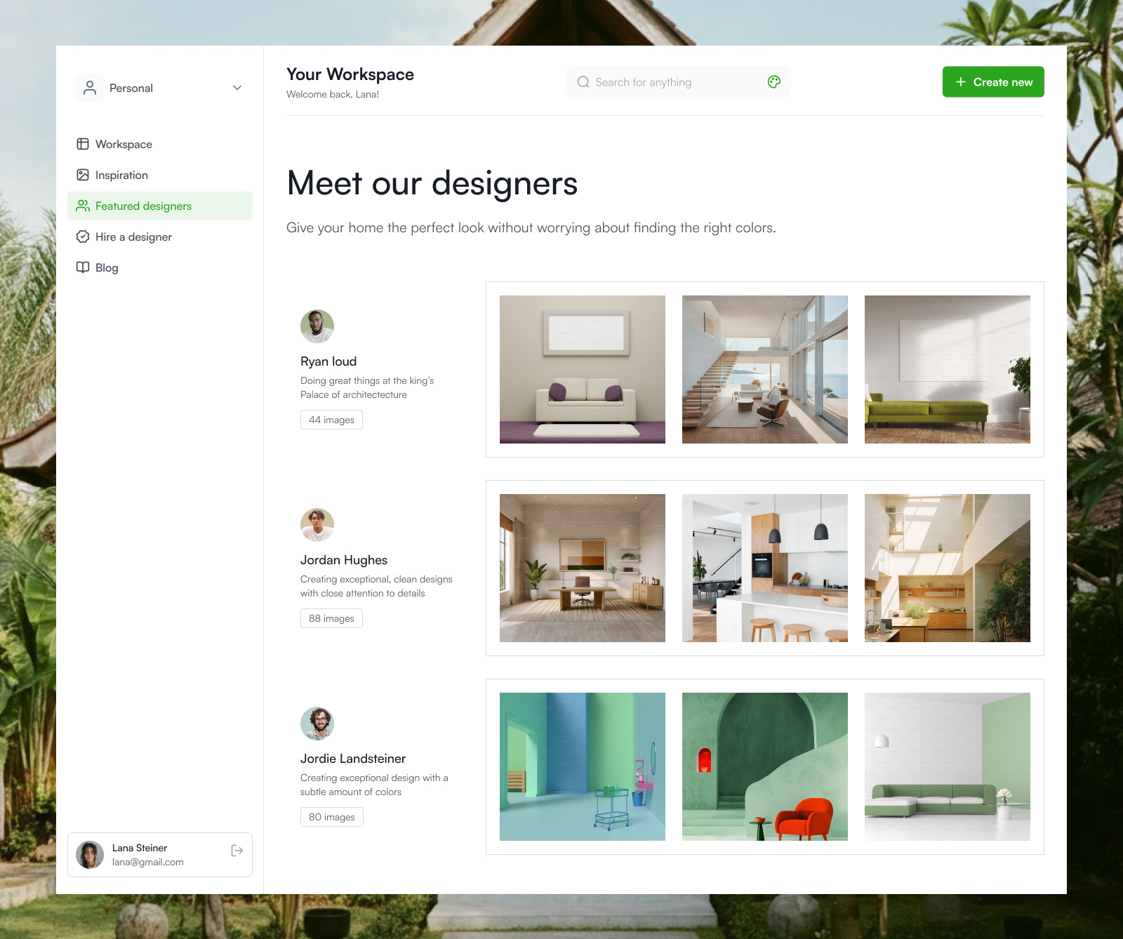 Designers and Their Work Page contact us creators design again figma portfolio ui