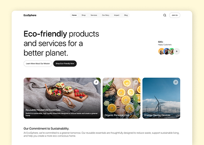 EcoSphere Landing Page branding dailyuichallenge design figma graphic design ui uiux ux