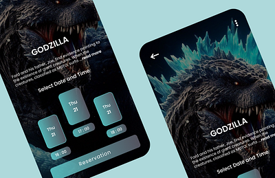 Movie Ticket Booking App-UI Design dark mode mobile ui movie app ticket booking uiux user experience