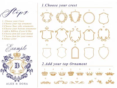 Vintage Monogram Wedding Crest Creator custom crest vintage crest vintage crest monogram wedding crest wedding monogram crest