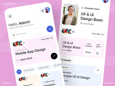Online Education Platform App app app design app ui e learning app education app education plaform learning app online education ui ux