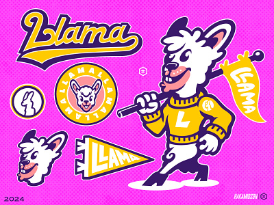 LLAMA MASCOT LOGO baseball baseballmascot baseballsportlogo basketball basketballogo branding design gaming illustration llama llamalogo llamamascotlogo logo mascot mlblogo nbalogo nfllogo nhllogo nlllogo sport