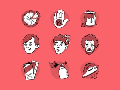 Home Alone icons black christmas dot film halftone home alone icon iconography icons ink kevin line movie procreate red texture white xmas