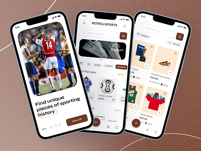 E-commerce Mobile App Design . football boots historic jerseys historic sports finds iconic sports artifacts legendary footwear retro sports apparel sports legacy sports memorabilia ui vintage jerseys