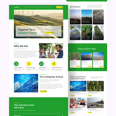 Climate Action Landing Page UI Design climateaction creativeportfolio ecofriendly graphicdesign landingpage savetheplanet sustainability uidesign uxdesign webdesign