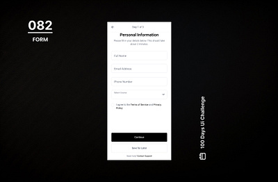 DAY-082 FORM 100 days ui 100days 100daysofui app design daily ui challenge design figma form form ui ui ui design user form user interface ux ux design web design website design