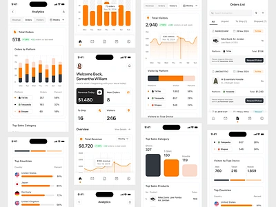 Sellfinity: Sales Management Analytics Mobile App analytic app app design business analytics chart dashboard e commerce graph marketing mobile app performance saas saas app sales sales analytic sales report statistic statistics ui design