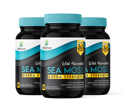 Sea moss dietary supplement label design dietary supplement label