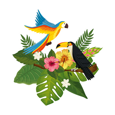 Illustration of Parrot illustration vector