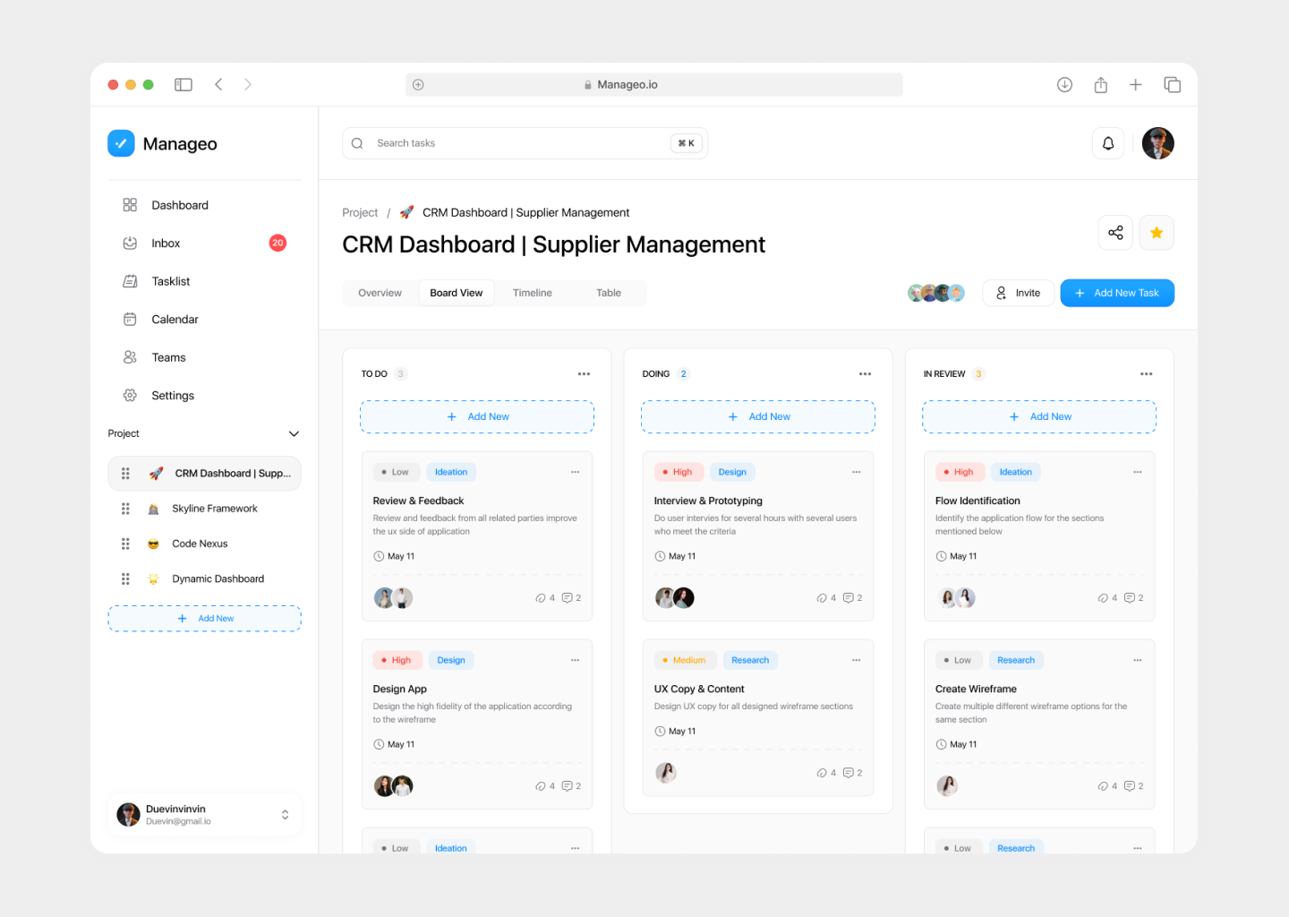 Manageo | Project | Dashboard Task Management admin panel app clean collaboration apps dashboard app light theme management dashboard planner dashboard planning dashboard product design productive dashboard project management saas dashboard task task management team manager to do dashboard ui design uiux web design